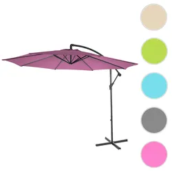 Ampelschirm Acerra, Sonnenschirm Sonnenschutz, √ò 3m neigbar, Polyester/Stahl 11kg ~ lavendel-rot ohne St√§nder