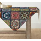 Artoid Mode Boho Vintage Geometrie Marokkanische Bunt Tischdecke, Tischwäsche Küche Tisch Dekoration Drinnen Urlaub Party Dekor 85x85 cm