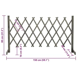 vidaXL Garten Rankzaun 150 x 80 cm grau