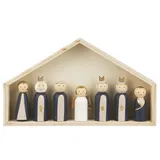 IB Laursen Weihnachts Krippe mit 7 Holz Figuren Set Krippen Weihnachten Deko