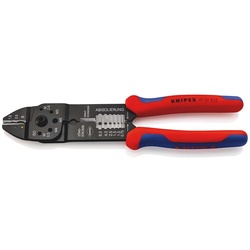 KNIPEX Crimpzangen, Schwarz lackiert, Schneiden, Abisolieren, Crimpen und Kürzen
