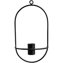 NaDeco Wandkerzenhalter in Schwarz oder Gold, wählbar, Größe 12x20cm | Kerzenleuchter aus Metall | Wandleuchter | Kerzenständer | Kerzenhalter, Farbe:Schwarz