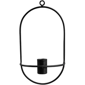 NaDeco Wandkerzenhalter in Schwarz oder Gold, wählbar, Größe 12x20cm | Kerzenleuchter aus Metall | Wandleuchter | Kerzenständer | Kerzenhalter, Farbe:Schwarz