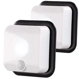 Pearl 2er-Set Batterie-LED-Wandleuchten, Licht- & Bewegungsmelder, 110 lm