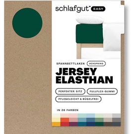 SCHLAFGUT Easy Jersey Elasthan Boxspring 120 x 200 - 130 x 220 cm green deep