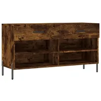 VidaXL Schuhbank Räuchereiche 102x35x55 cm Holzwerkstoff