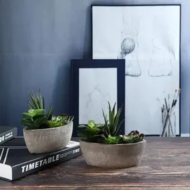 luxuskollektion Kunstpflanze Sukkulenten Grün 2er-Set mit Topf für Wohnung Büro Deko