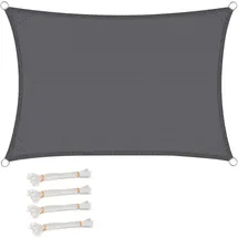 Woltu Sonnensegel Rechteck 5x7m Grau wasserabweisend Sonnenschutz Polyester Windschutz mit UV Schutz für Garten Terrasse Camping