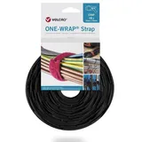 Velcro One-Wrap Strap 13mm x 200mm, 100 Stück, schwarz