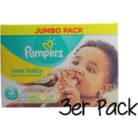 3x Pampers New Baby Jumbo Pack Gr. 3 74St Windeln