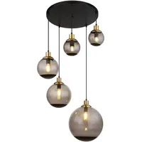 GLOBO Hängeleuchte Potter schwarz matt 5xE27 E27