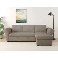 Trends by HG Ecksofa Lasse L-Form, B: 259 cm, mit Bettfunktion & Bettkasten grau