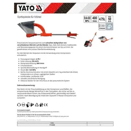 Yato Pneumatische Verputzmaschine für Wände
