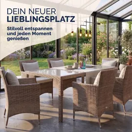 CASARIA Polyrattan Set 7-tlg. Beige