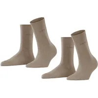 Esprit Damen Socken Uni 2-Pack W SO Baumwolle einfarbig 2 Paar, Braun (Nutmeg mel