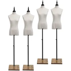 4x Schaufensterpuppe höhenverstellbar Divit BK2189 Schneiderpuppe Mannequin Weiß Home