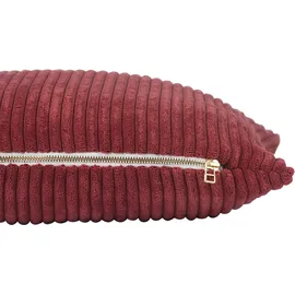 Tom Tailor Dekokissen TOM TAILOR HOME "Big Corduroy", rot (rot, dunkelrot, bordeaux, unifarben), B:45cm L:45cm, Polyester, Dekokissen_Sitzkissen_Kissenhüllen, mit effektvollem Reißverschluss, Kissenhülle ohne Füllung, 1 Stück