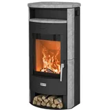 Hanseatic Kaminofen »MAIA Speckstein« Exklusiv, Lieferung bis ins Wohnzimmer, 6,2 kW, Zeitbrand, Große Sichtscheibe, mit Tee- und Holzfach schwarz