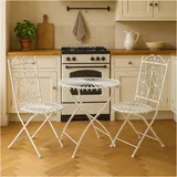 Hti-Living Essgruppe 3-teilig Weiß Romantic Garden