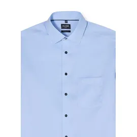 Olymp Businesshemd OLYMP "OLYMP Luxor, modern fit, New Kent mit extra langem Arm", Herren, Gr. 40, Normaler Arm, bleu, 100% Baumwolle, Hemden