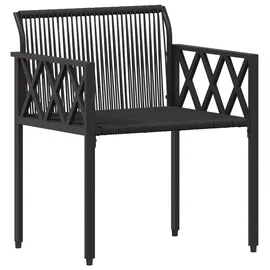 vidaXL Gartenmöbel-Set 3-tlg. Schwarz/Cremeweiß