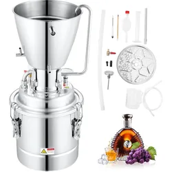 VEVOR Destillieranlage Wasser Alkohol Destillierer 70L,Haus Destillieranlage Destille Alkohol Silber 220-240V Moonshine Destilliermaschine