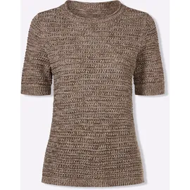 Inspirationen Baumwoll-Pullover taupe-schoko-gemustert 44