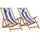 vidaXL Strandstühle 2 St. Klappbar 2 x 60 x 90 cm blau/weiß