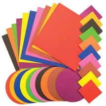 Baker Ross Großpackung gummiertes Papier – Quadrate und Kreise zum Basteln von Karten, Collagen und Dekorationen (300 Stück)