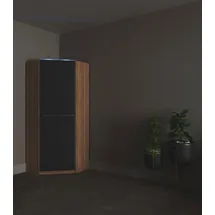 Priess Eckkleiderschrank PRIESS "Barcelona Kleiderschrank Ecklösung Raumwunder", braun (eichefarben artisan, schwarz), B:78cm H:193cm T:78cm, Holzwerkstoff, Schränke, Eckkleiderschrank, in 2 Tiefen Schrank Eckschrank Garderobe