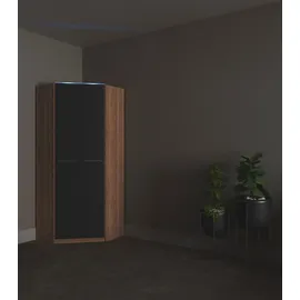 Priess Eckkleiderschrank PRIESS "Barcelona Kleiderschrank Ecklösung Raumwunder", braun (eichefarben artisan, schwarz), B:78cm H:193cm T:78cm, Holzwerkstoff, Schränke, Eckkleiderschrank, in 2 Tiefen Schrank Eckschrank Garderobe