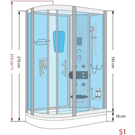 AcquaVapore Dampfdusche Sauna 80x120 cm