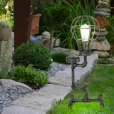 Harms Import LED Solar Lampe Garten Weg Beleuchtung Wasser Rohr Design Industrie Stil Steh Leuchte