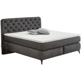 Jockenhöfer Boxspringbett - Grau - Stoff - 180 x 200 cm - Grau