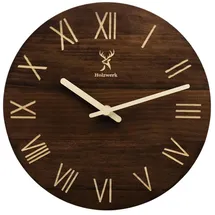 Holzwerk Wanduhr 40 cm LAUENAU braun