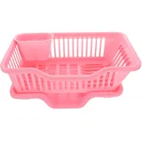 Ipetboom Abtropfgestell 1 Set Geschirrabtropfgestell Mit Besteck Utensilienhalter Für Löffel Gabeln Geschirrständer Für Küchentheke Rosa Geschirrkorb Für Spüle