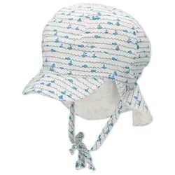 Sterntaler Schirmmütze mit Nackenschutz Maritim weiß, Newborn (0 - 6 Monate)
