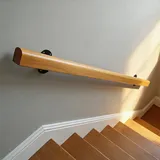 Treppenhandläufe aus Holz 100cm, weiße Handläufe, rutschfeste Handläufe für den Innenbereich, Dachboden-Treppendekoration, Korridor-Stützstangen, Wandhandlauf mit Installationssatz