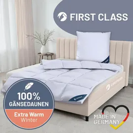 casimum Daunendecke 240x220 cm, extra warme Winterdecke, Bettdecke 100% Gänsedaunen, Größe: