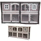 nanook shop Kaninchenstall 215 x 53 x 105 cm schwarz