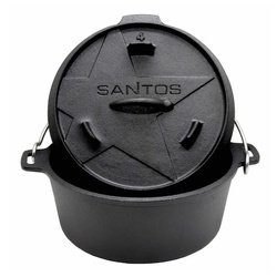PROREGAL® Grilltopf Dutch Oven 4,5qt ohne Füße, Gusseisen