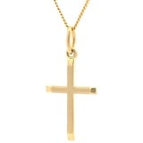 HOPLO Kreuzanhänger Anhänger Kreuz 585 Gold mit massiver Goldkette 1,1 mm, Made in Germany 45 cm