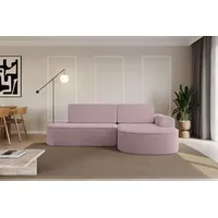 altdecor Eckcouch Cord mit Schlaffunktion 2-Sitzer Rosa