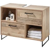 MID.YOU Waschbeckenunterschrank, Roof Old Wood Nachbildung B/H/T: ca. 80x61x37 cm,