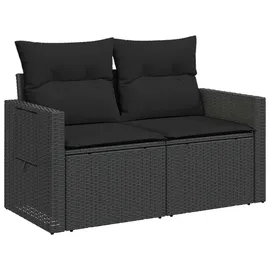 vidaXL Sofa Set 7-tlg. Polyrattan und Stahl schwarz