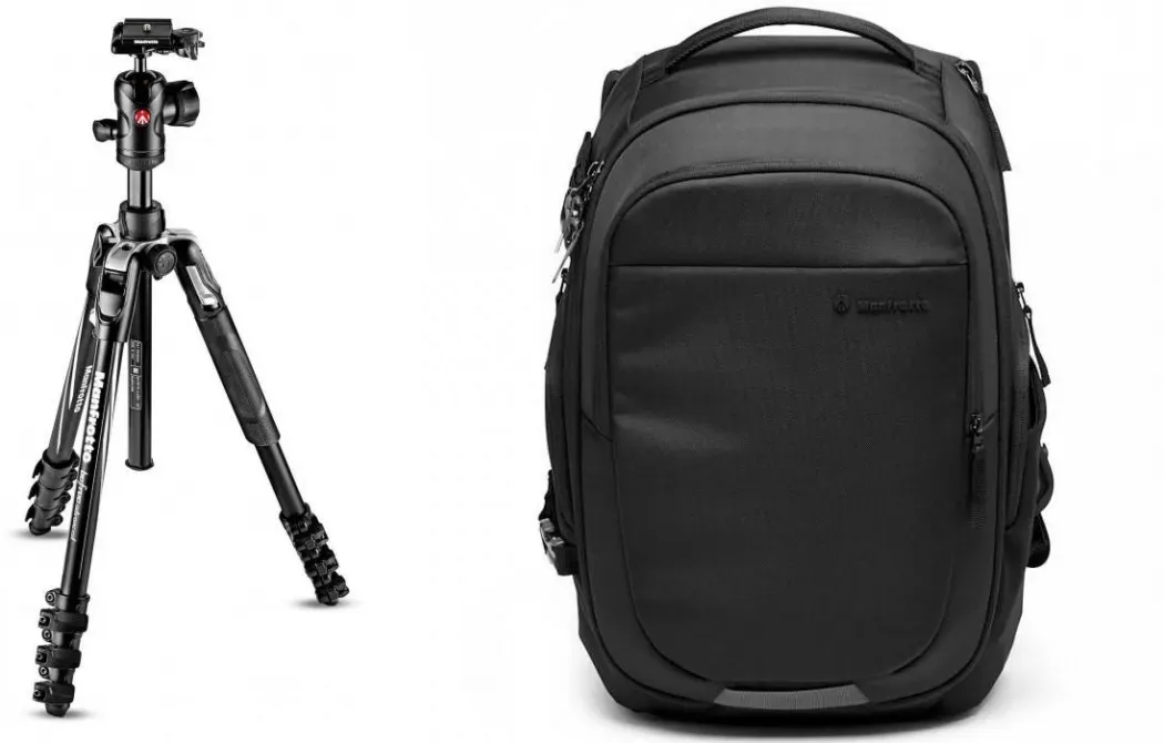 Manfrotto Befree Advanced Alu Reisestativ Kit + Advanced 3 Rucksack