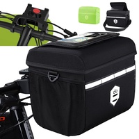 8L Lenkertaschen fahrrad mit lenkeradapter für fahrrad und ebike, fahrradtasche lenker wasserdicht fahrradkorb vorne bikepacking zubehör mit handyhalterung, Touchscreen und Abnehmbarer Schultergurt