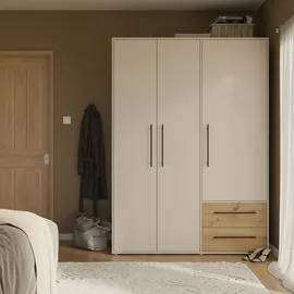 Forte Drehtürenschrank Mokkaris 144,4 x 200,1 x 58,8 cm Beige