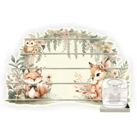 Farbklecks-Collection Tonie Regal Blumenbogentiere, Wandregal für bis zu 65 Hörfiguren, mit speziellem Ablagefach kompatibel mit Toniebox 2, handgefertigt in Deutschland, Standard Set