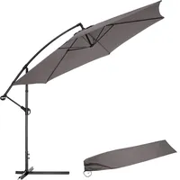 Tectake Ampelschirm Ø 350 cm grau inkl. Schutzhülle